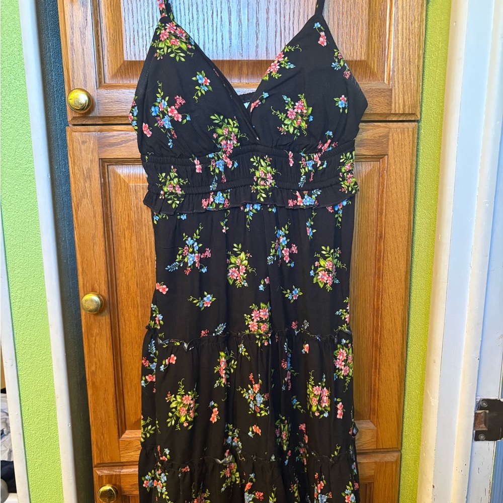 No Boundaries Black Floral Maxi Dress